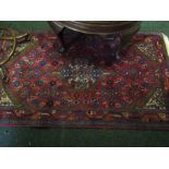 Persian Neat Form Wool Rug with Geometric Motifs 32 Inches Wide x 58 Inchjes Long Approximately