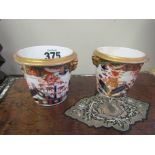 Pair Antique Spode Trinkets with Floral Motif Decoration