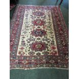 Persian Pure Wool Rug with Geometric Motif Decoration 58 Inches Long x 49 Inches Wide Approximately