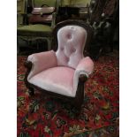 Mahogany Framed Childs Armchair on Carved Cabriole Supports