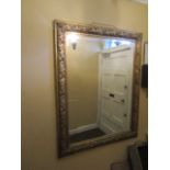 Gilded Wall Mirror with Bevel Glass and Foliate Surround 4ft x 4ft Approximately