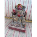 carved Oriental Seated Buddha in Deity Form Seated Also Table Stand Not Photographed 16 Inches