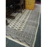 Persian Pure Wool Rug of Patterned Decoration on Pale Ground 74 Inches Wide x 111Inches Long