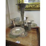 Antique Silver Plated Centre Piece with Fluted Decoration