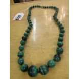 Vintage Malachite Beaded Necklace