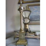 Antique Cast Brass Corinthian Column Table Lamp 24 Inches High Approximately