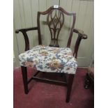 George III Mahogany Carver with Tapestry Upholstered Seat