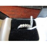 Five Diamond Ring of Approximately 1 Carat Total Weight Set on 18 Carat White Gold Band