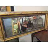 Regency Gilded Overmantle with Beaded Pillarettes and Ebony Decoration