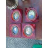 Set of Four Oval Miniatures Each 4 Inches High Approximately