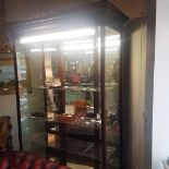 Victorian Mahogany Shop Display Cabinet Mirrored Twin Access Doors 4ft 4 Inches Wide
