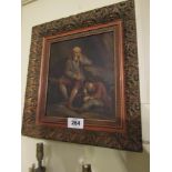 Old Master School Painting of Seated Man Oil on Board 10 Inches High x 8 Inches Wide Approx