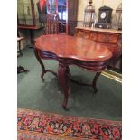 Victorian Figured Mahogany Shaped Table on Cabriole Supports 4ft 6 Inches Wide Approximately