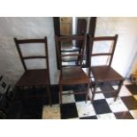 Set of Three Edwardian Line Inlaid Edwardian Chairs As Photographed