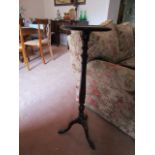 Antique Mahogany Tripod Pedestal on Well Turned Centre Column Support Approximately 34 Inches High