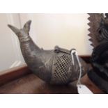 Unusual Bronze Figure of Fish Possibly African Approximately 7 Inches Wide