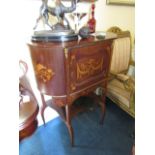 Antique Marquetry Decorated Side Cabinet with Ormolu Mounts above Shaped Supports 24 Inches Wide x