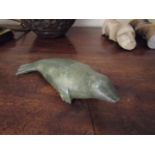 Antique Carved Eskimo Figure of Seal Approximately 5 Inches Long