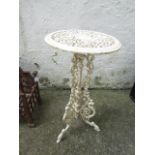 Another Similar Cast Iron Conservatory or Garden Table Approximately 28 Inches High x 12 Inches