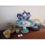 Various Delph and China Cake Stand Quantity as Photographed