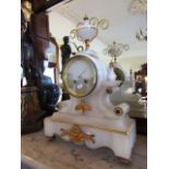 Victorian Ormolu Mounted Mantle Clock with Upper Urn Motif Surmount Approximately 14 Inches High x