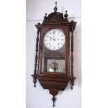 Antique Mahogany Cased Regulator Wall Clock 26 Inches High