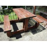 Wooden Garden Picnic Bench and Table