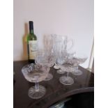 Various Waterford Crystal Including Champagne Coupes with Pair of Waterford Crystal Tumblers and Cut