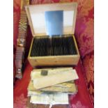 Antique Boxed Set of Large Plate Medical Negatives with Original Wooden Carry Box Approximately 10