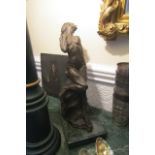 Bronze Sculpture of Seated Nude in Repose on original Rectangular Marble Base Approximately 11