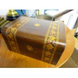 Victorian Marquetry Decorated Mahogany Workbox 12 Inches Wide