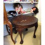 Antique Circular Form Coffee Table on Carved Claw and Ball Supports with further Carved Decoration