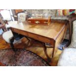 Regency Rosewood Drop Leaf Sofa Table above Shaped Quatrefoil Supports Terminating in Brass Toe