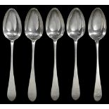 A SET OF FOUR SCOTTISH GEORGE III SILVER TABLESPOONS, PETER MATHIE, EDINBURGH, 1794 Celtic Point