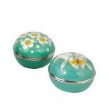 A PAIR OF JAPANESE CLOISONNE BOXES AND COVERS, ANDO JUBEI WORKSHOP, 20TH CENTURY circular, domed