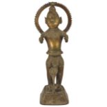 A BASTAR BRONZE FIGURE OF A MALE DEITY, PROBABLY OF SIVA, CHATTISGARH STATE, INDIA, CIRCA 19TH