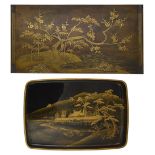 A GROUP OF JAPANESE LACQUER, MEIJI / TAISHO PERIODS (1868-1926) comprising: a large rounded