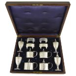 A GEORGE V SILVER TWELVE-PIECE CONDIMENT SET, ROBERT PRINGLE & SONS (LONDON) LTD., BIRMINGHAM AND