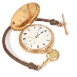 ROLEX: A GOLD HUNTING CASED POCKET WATCH, CIRCA 1931 keyless wind fifteen jewel movement signed