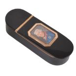 A FRENCH GOLD-MOUNTED TORTOISESHELL SNUFF BOX, PROBABLY PARIS, CIRCA 1780 elongated oval, the lid