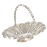A VICTORIAN SILVER BASKET, ELKINGTON & CO., BIRMINGHAM, 1876 shaped oval, centred by an engraved