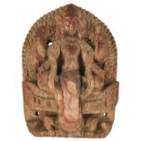 ˜A RARE IVORY STELE DEPICTING VISHNU, NEPAL, 16TH/17TH CENTURY the four-armed Hindu deity seated