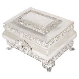 AN AUSTRO-HUNGARIAN SILVER SUGAR BOX, CHRISTIAN SANDER SR., VIENNA, 1833 rectangular, the