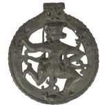 A BRONZE HANUMAN PENDANT, WESTERN DECCAN, INDIA, 18TH/19TH CENTURY of circular form, the openwork