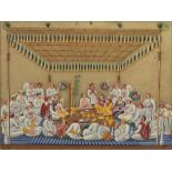 A COMPANY SCHOOL PAINTING OF A MARRIAGE FESTIVAL, PATNA, NORTHERN INDIA, MID-19TH CENTURY gouache on