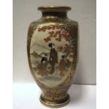 A JAPANESE SATSUMA VASE, MEIJI PERIOD (1868-1912) typically decorated in colours and gilt, with four