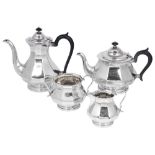 A GEORGE VI SILVER FOUR-PIECE TEA AND COFFEE SET, FORDHAM & FAULKNER, SHEFFIELD, 1912 the