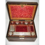 ˜A VICTORIAN ROSEWOOD DRESSING CASE (OR TOILET BOX), J.J. MECHI, LONDON, CIRCA 1845 oblong, fitted