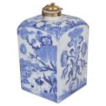 A JAPANESE ARITA BLUE AND WHITE TEA CANISTER, EDO PERIOD, LATE 17TH CENTURY with gilt-metal