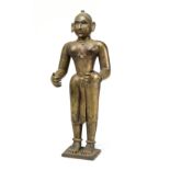 A LARGE FIGURE OF DIPALAKSHMI, BENGAL, EASTERN INDIA, 19TH CENTURY the solid cast bronze female